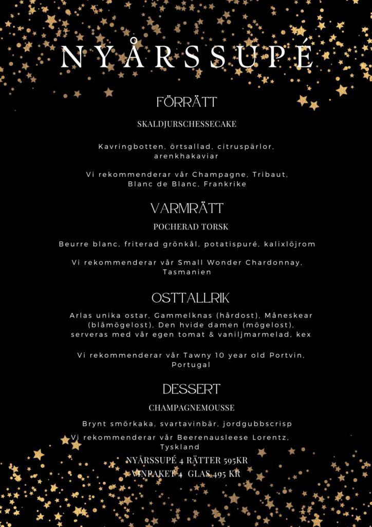 Black Festive New Years Menu 1